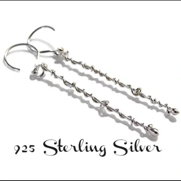 DONATED!  Sterling Silver Bar Earrings - Picture 4 of 16